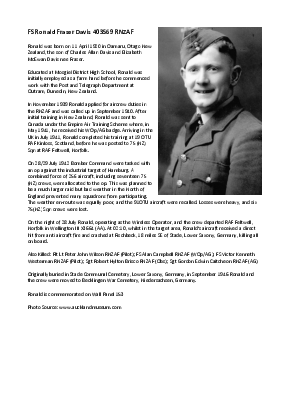 A preview of a PDF biography for Davis, Ronald Fraser